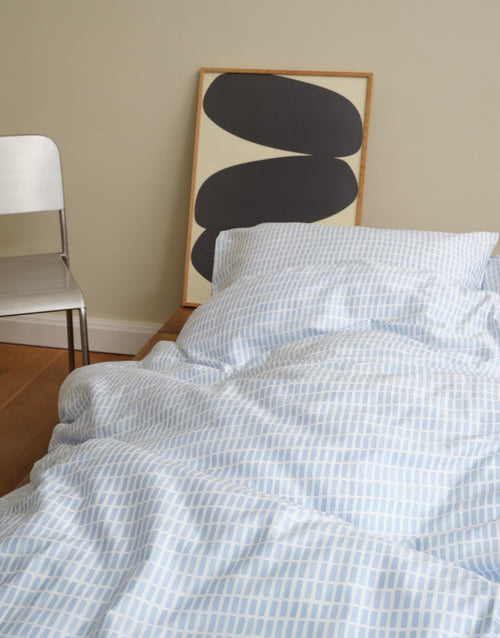 Marc O'Polo Loke dekbedovertrek - Eenpersoons – 140x200/220 cm - Calm blue