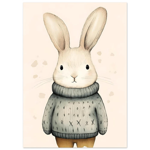 Artfulprints  Winterkonijn aquarel   poster 50x70 cm - vtwonen shop