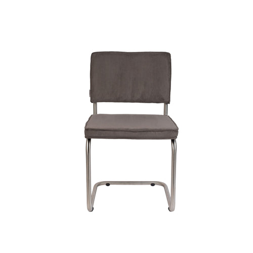 Zuiver Ridge Rib Brushed Eetkamerstoelen Grijs - Set van 2 - vtwonen shop