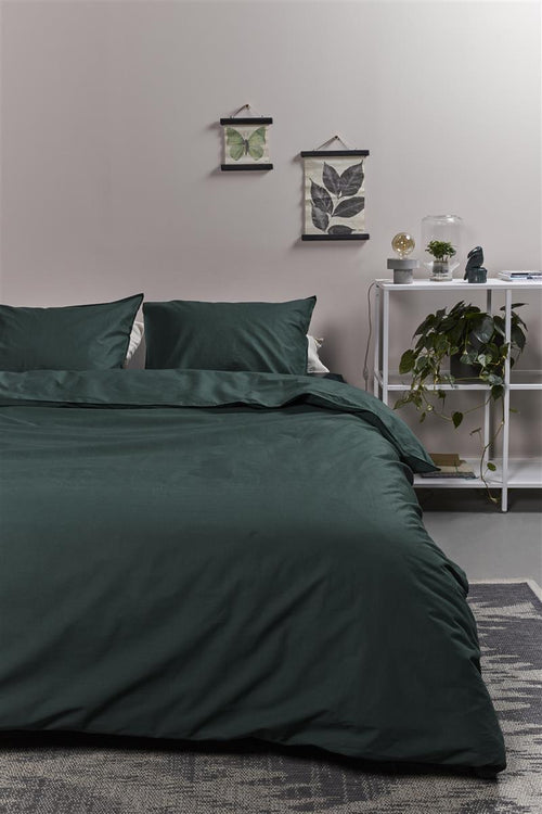 Ambiante dekbedovertrek Cotton Uni - 260x200/220 cm - donker groen - vtwonen shop