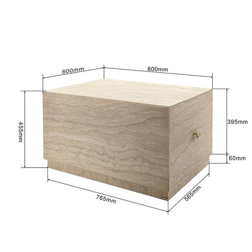 Kare Design Salontafel met lades Travertino 80x60cm