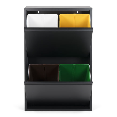 Spinder Design afvalscheider Gigi 4 - Zwart - 4 x 18,5 L