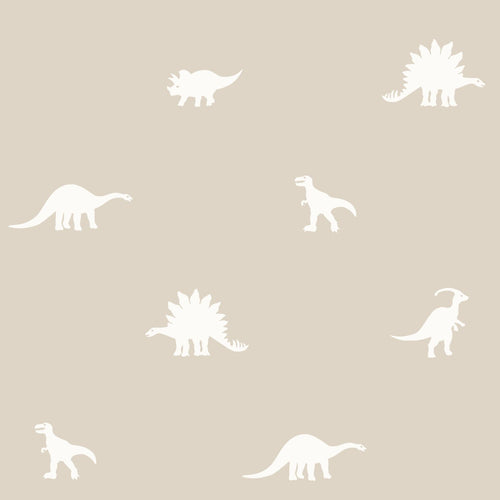 ESTAhome behang dinosaurussen beige - 53 cm x 10.05 m - 139508