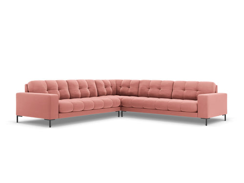 Cosmopolitan Design Symmetrische hoekbank Bali 6-zits, flueel, roze - 256x256x75cm