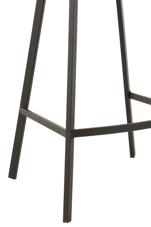 J-Line barstoel Stephane - textiel/metaal - grijs - 2 stuks