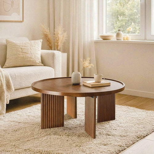 Calicosy - NAIA Salontafel - Donkerbruin hout - 80x80x35 cm