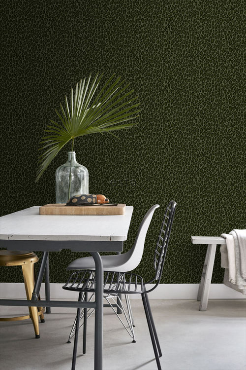 ESTAhome behang panterprint donkergroen - 53 cm x 10.05 m - 139153
