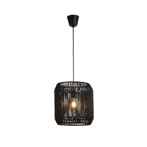 Lighto - Hanglamp Rotan Zwart Ø28 cm - Glide