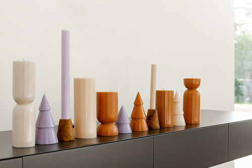 Originalhome dennenboom kaars - camel -  M - set van 2