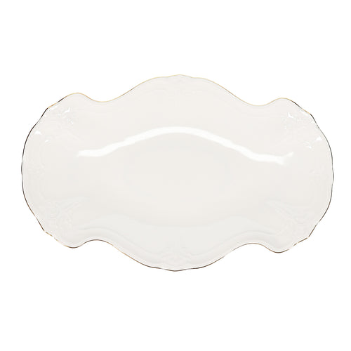 Bonbistro - Serveerschaal 39x25cm met gouden rand Retro - vtwonen shop