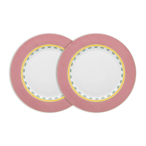 Pip Studio La Majorelle Dinerborden - Servies - Set van 2 borden - Roze - 26.5cm - vtwonen shop