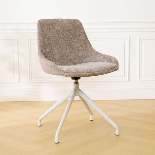Nolon Nola-Isa Eetkamerstoel Bruin - Draaibaar Wit Onderstel - vtwonen shop