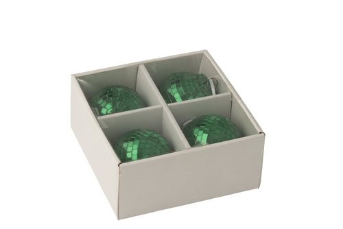 J-Line kerstbal Spiegel - glas - groen - small - doos van 4 - vtwonen shop