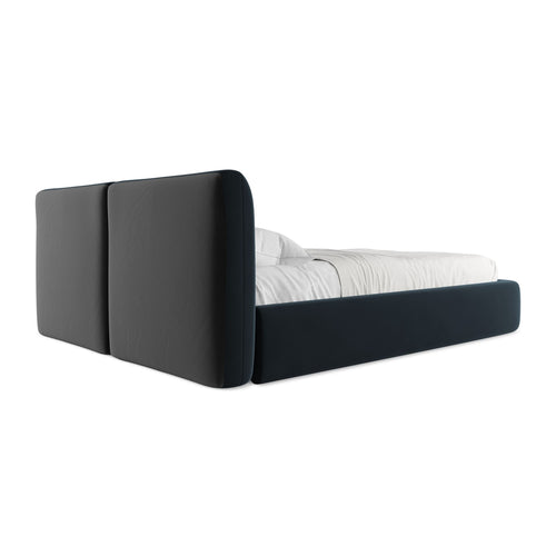 LaMiaSofa Bed met opbergruimte Milano - velours - koningsblauw - 180x228x82