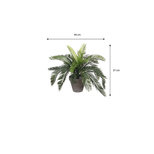 Mica Decorations Cycas Palm Kunstplant in Bloempot Stan - H37 x Ø44 cm - Groen