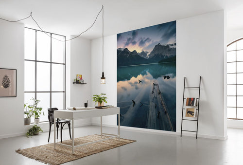 Sanders & Sanders fotobehang berglandschap blauw en grijs - 200 x 280 cm - 612573 - vtwonen shop