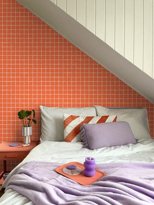 ESTAhome behang geblokt motief oranje - 50 x 900 cm - 131270 - vtwonen shop