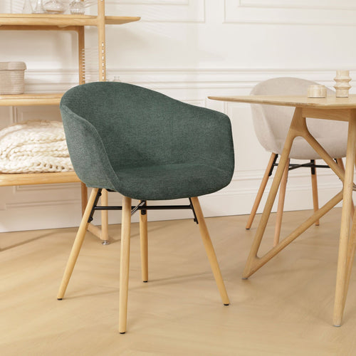 Nolon Nena-Otis Eetkamerstoelen Set van 2 - Donkergroen - Houten Poten - vtwonen shop