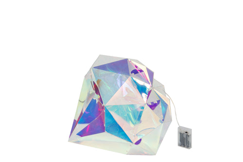 J-Line decoratie Diamant - kunststof - mix - large - LED lichtjes