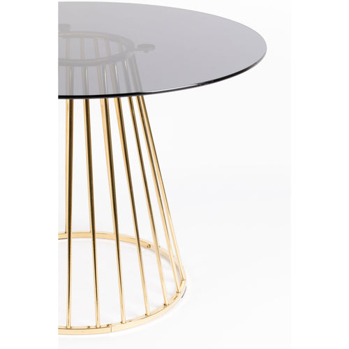 Housecraft Living Floris Eettafel Rond Glas 110 cm Goud