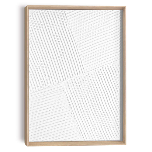 Reinders Diagonal White schilderij 3d art -  wit - woonkamer - 40x30cm