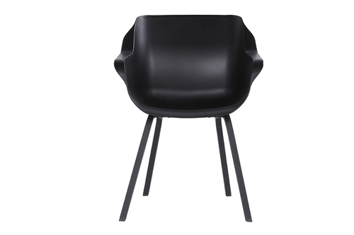 Hartman Tuinstoel Sophie - Zwart Kunststof - Set Van 2