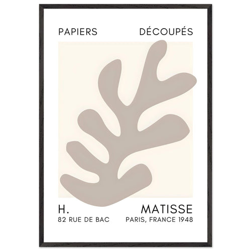 Artfulprints Poster met Lijst Matisse – Ocean petals grey   - 70x100 cm - Grijs
