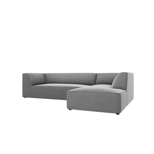 Cosmopolitan Design - Modulaire hoekbank rechts Siena 4-zits, flueel grijs - 180x273x69cm