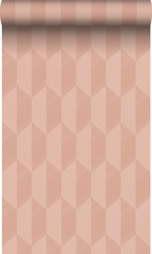 Origin Wallcoverings eco-texture vliesbehang 3D-motief terracotta roze - 50 x 900 cm - 348033 - vtwonen shop