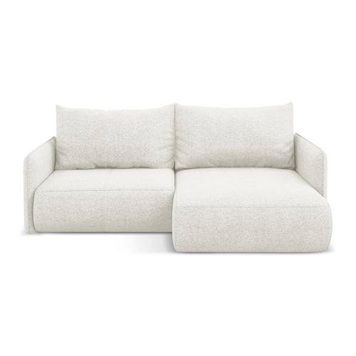 LaMiaSofa hoekbank rechts Palermo - chenille stof - wit - 207x148x86