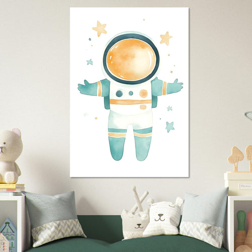 Artfulprints Poster Kleine ruimteheld   - 30x40 cm - Meerkleurig
