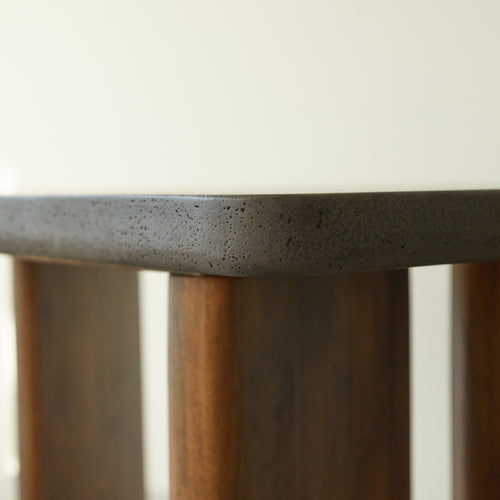 Tikamoon Massief acaciahouten en donkergrijze Cement tuintafel 6/8 pers. - Donkergrijs
