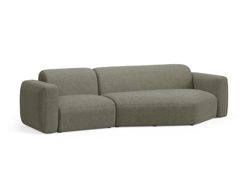 Cosmopolitan Design Modulaire hoekbank rechts Strino 3-zits, structurele stof donker olijfgroen - 136x308x78cm