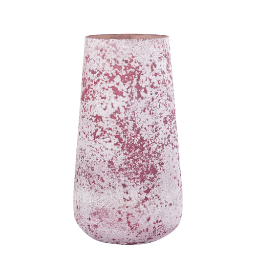 PTMD windlicht Marcy - roze - 16x16x30cm