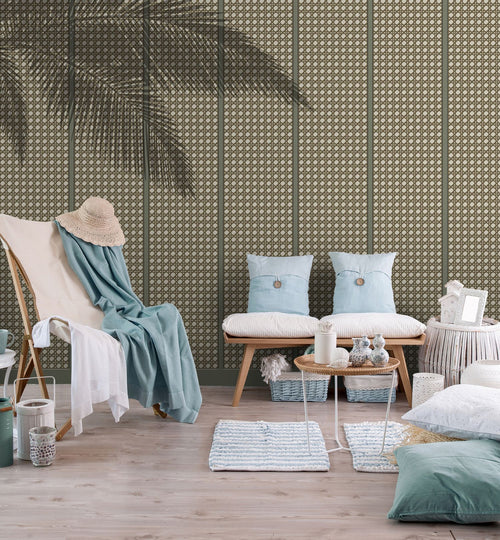 Sanders & Sanders fotobehang palmbladeren groen - 424 x 280 cm - 640950