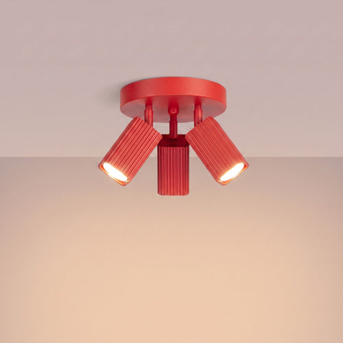 Sollux Lighting Plafondlamp RAYO 3P rood - 20x20x18cm