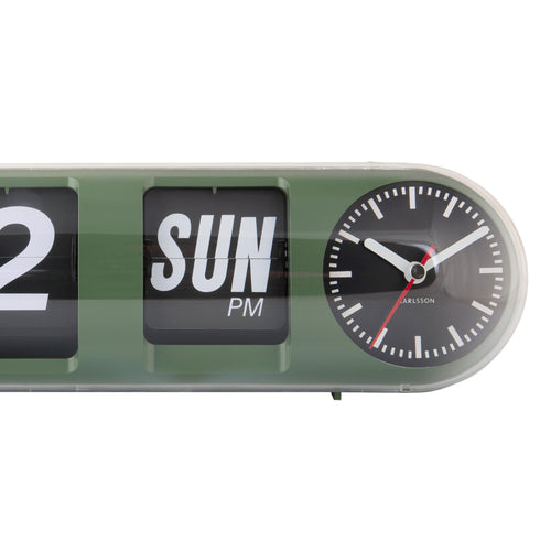 Karlsson wandklok Tube Flip - groen - 38x10x13.5cm