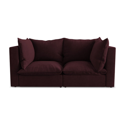 LaMiaSofa Tweezits modulaire bank Ravenna - textuurstof - bordeaux - 180x90x77