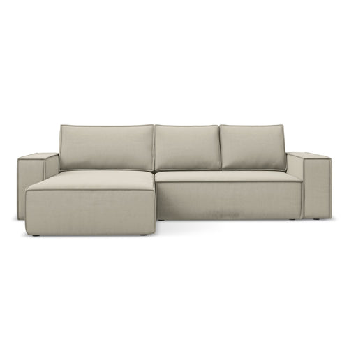 LaMiaSofa hoekbank links Livorno - velours - parel - 290x185x82