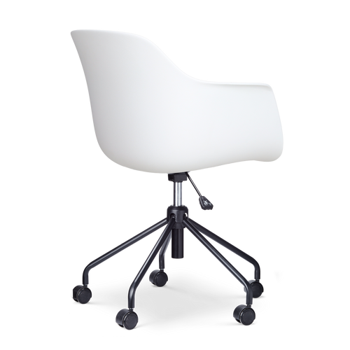 Nolon Nout-Liz eetkamerstoel wit met nougatbruin zitkussen - wit onderstel