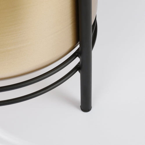 Mica Decorations Sverre Bloempot op Standaard - H28 x Ø19 cm - Goud, Zwart - vtwonen shop