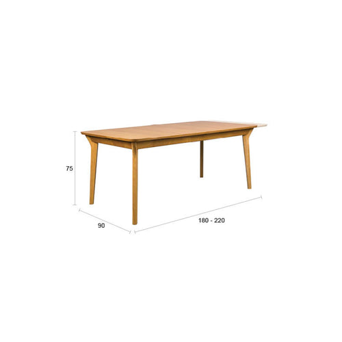 Zuiver Ellen Uitschuifbare Eettafel 180/220x90 cm Naturel