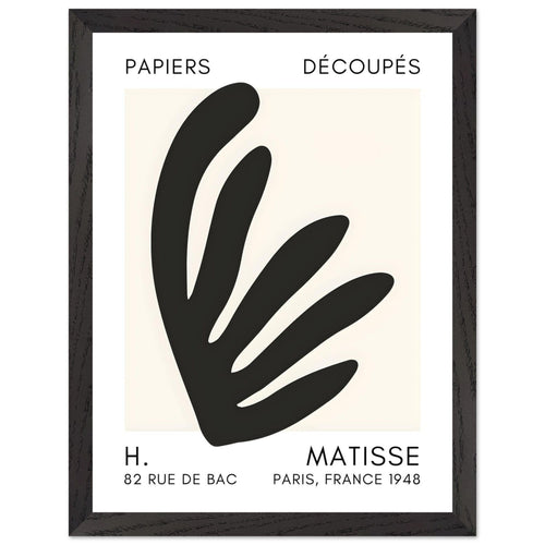 Artfulprints Poster met Lijst Matisse – Aquatic impression black   - 30x40 cm - Zwart