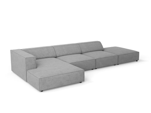 Cosmopolitan Design linker hoekbank Arendal 5-zits, chenille met ribbeleffect, donkergrijs - 166x341x70cm