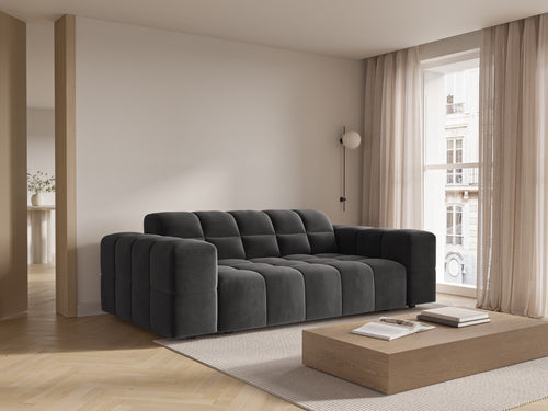 Cosmopolitan Design Bank Chicago 2-zits, flueel grijs - 102x178x78cm