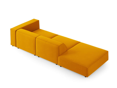 Cosmopolitan Design linker bank Arendal 4-zits, flueel, geel - 102x262x70cm