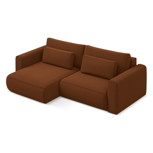 LaMiaSofa hoekbank links Perugia - velours - terracotta - 240x149x82