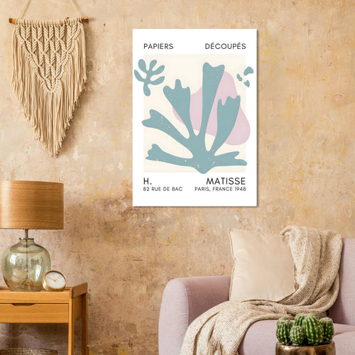 Artfulprints  Matisse – Abstract bloom turquoise   poster 30x40 cm - vtwonen shop