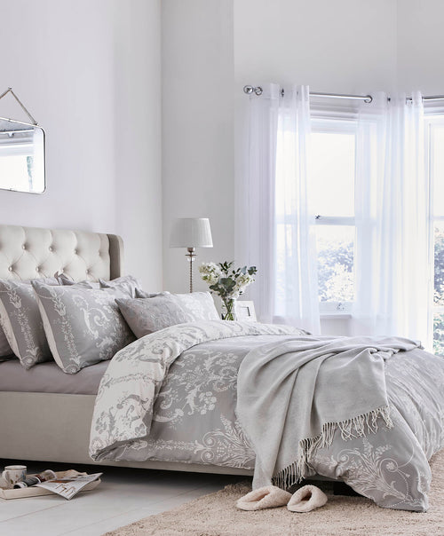 Laura Ashley Dekbedovertrek lits-jumeaux incl. 2 kussenslopen Josette Steel 230cm x 220cm - vtwonen shop