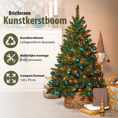 Triumph Tree Bristlecone Fir - Kerstboom met Natuurlijke Uitstraling en Stevige Takken - Kerstversiering voor Binnen - Kunstboom van PVC Hardneedle -